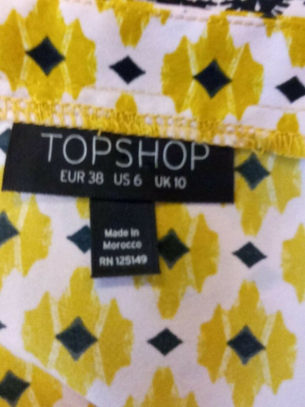 TopShop Summer Top 6 Yellow Pockets Cool Boho Casual Vintage Smock Style Coastal - Picture 5 of 9